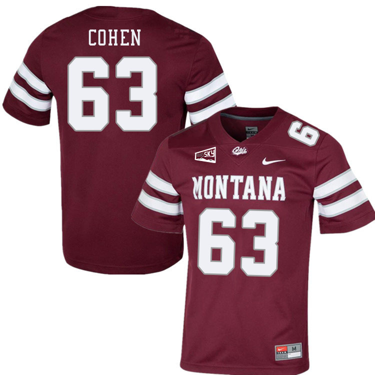 Montana Grizzlies #63 Dylan Cohen College Football Jerseys Stitched Sale-Maroon